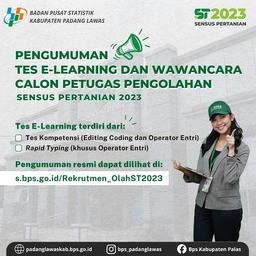 Pengumuman Tes E-Learning dan Wawancara Calon Petugas Pengolahan ST2023